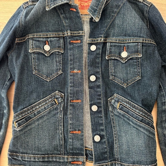 levis fitted dark denim jacket - Picture 3 of 7